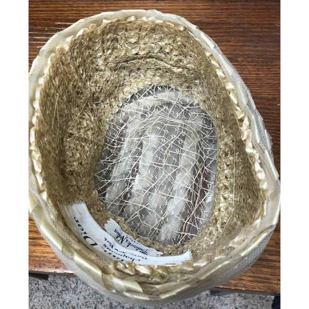 CHRISTIAN DIOR 1960s? Chapeaux Woven Textured Net Bubble Hat Vintage - Picture 8 of 10